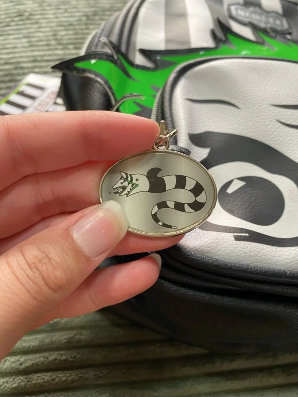 Beetlejuice Green-Accent Character Mini Backpack